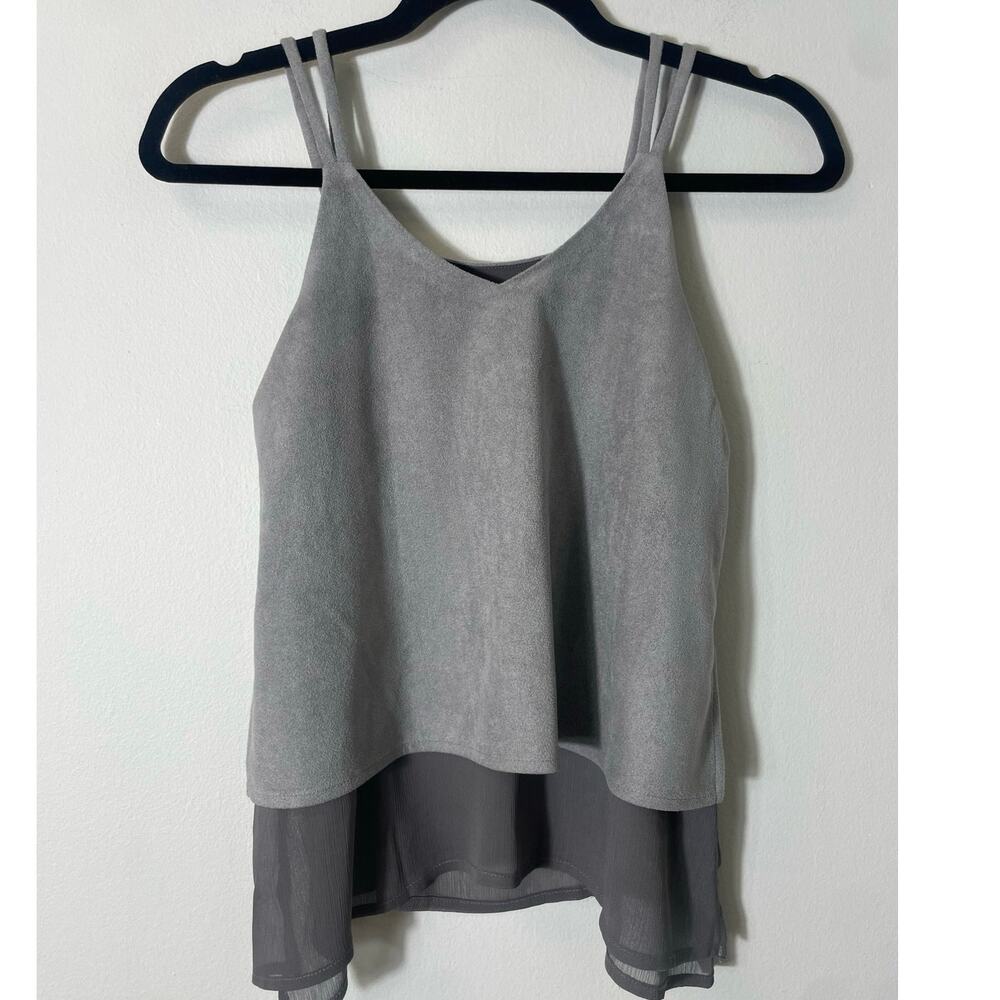Girls Elisa B Gray Faux Suede Tank Sz 14
